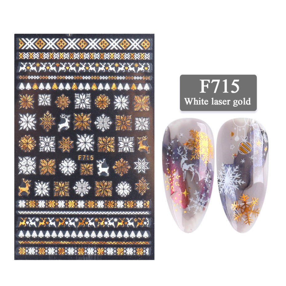 New Nail Stickers 3D Christmas Series Two-color Golden Laser Snowflake Thin Stickers Nail Art Design Nail Art Stickers New Nail Stickers 3D Christmas Series Two-color Golden Laser Snowflake Thin Stickers Nail Art Design Nail Art Stickers